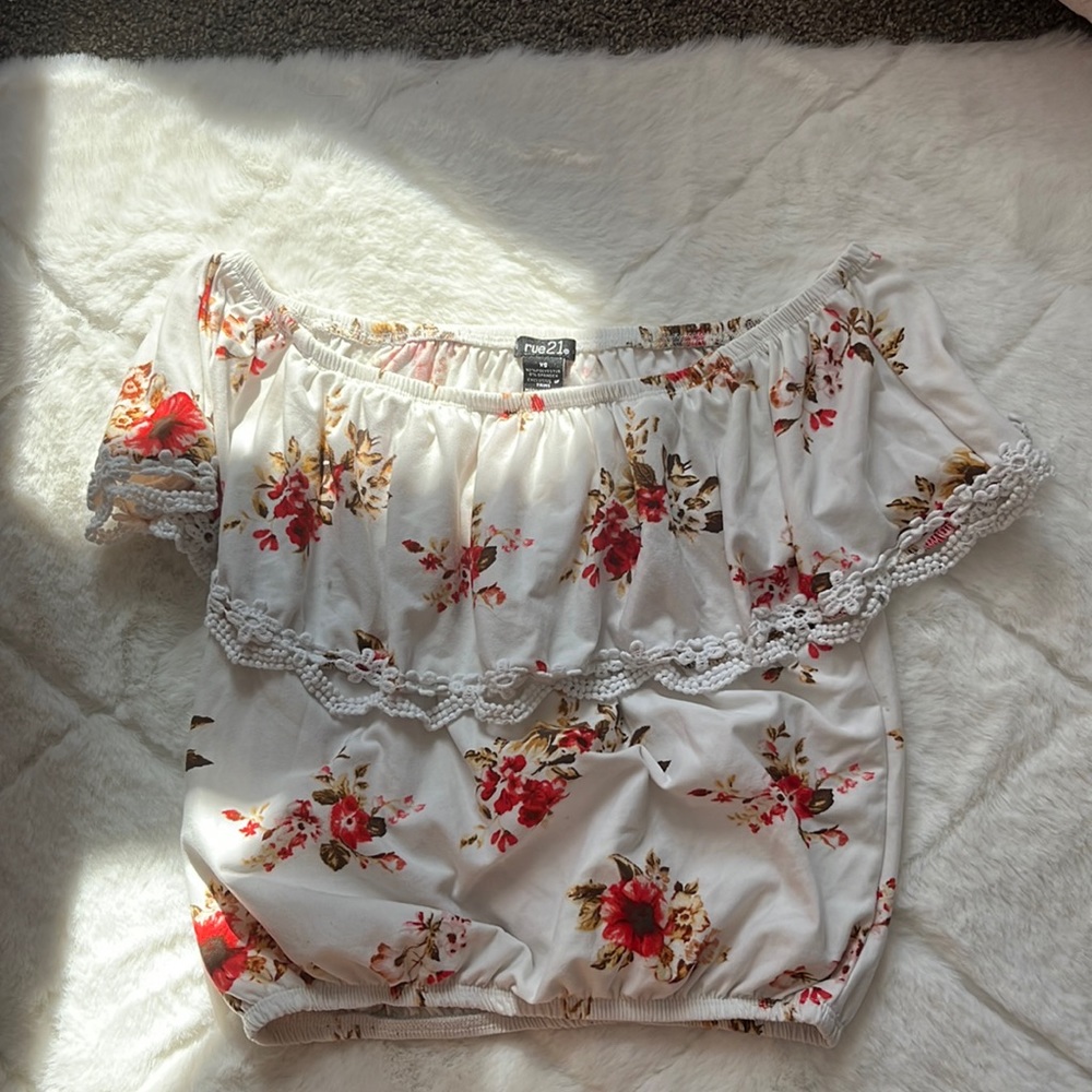 Rue 21 off the shoulder floral print too